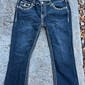 Stylish Y2K Rhinestone Blue Women's Capri Jeans